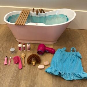 Our Generation 18-in Doll Bathtub and Accessories